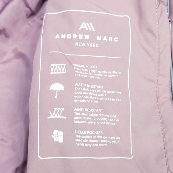 NWT Andrew Marc Adler Bib Cozy Winter Puffer Long Coat Sz. L [12-14] Rose Taupe - Picture 10 of 15